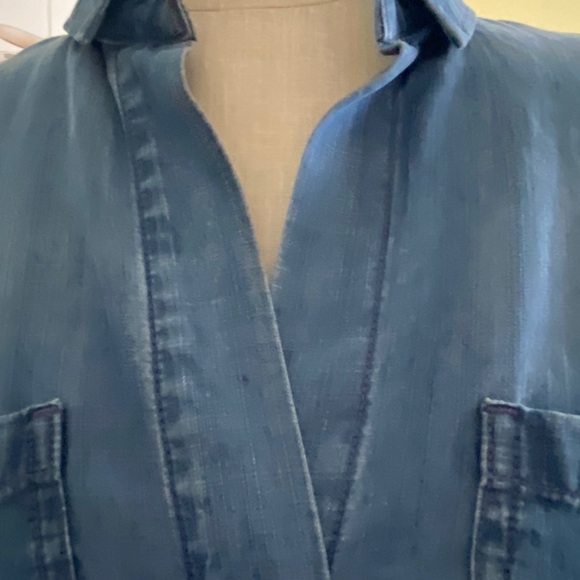 Cloth & Stone Jean Long Shirt High Low Back Slit - Picture 3 of 7